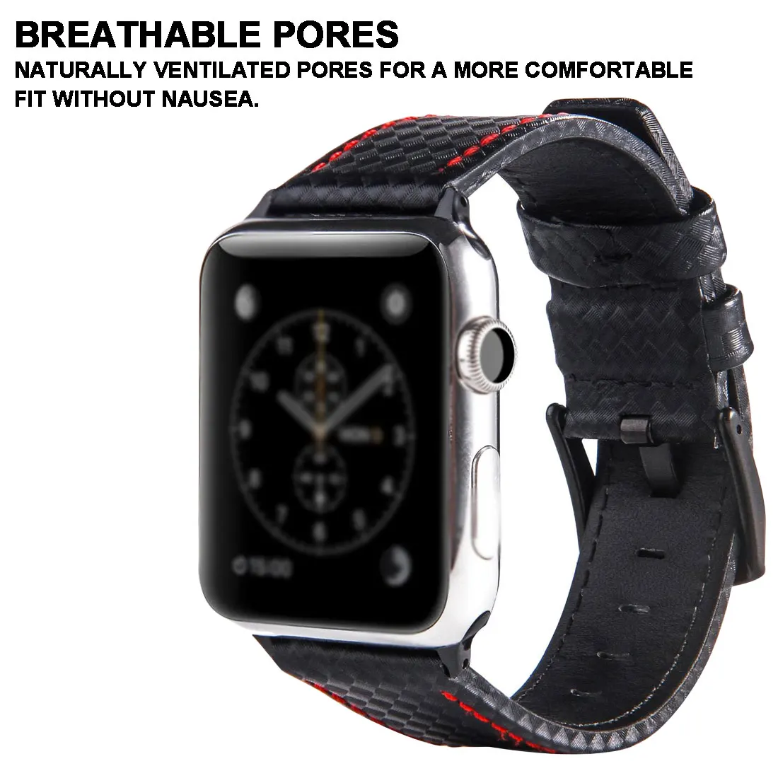 Роскошный ремешок для Apple watch 44 мм 40 мм iWatch 42 мм 38 мм углеродное волокно+ кожаный ремешок для часов Браслет Apple watch 5 4 3 2 1
