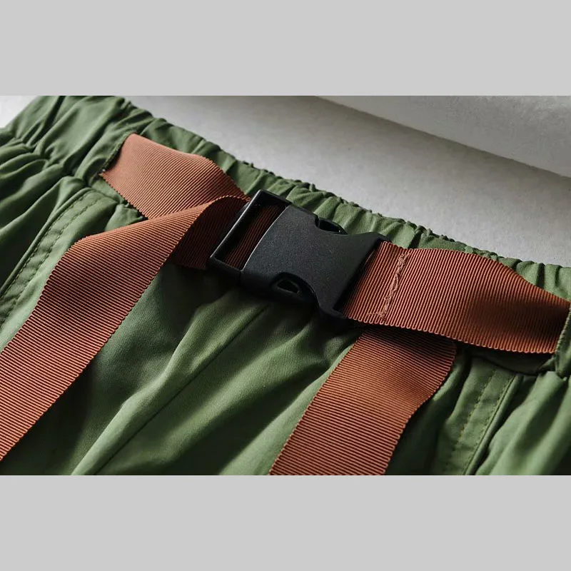 Весенние брюки карго с поясом, высокая талия, открытая уличная одежда, брюки Харадзюку, комбинезоны, красивые повседневные штаны для женщин