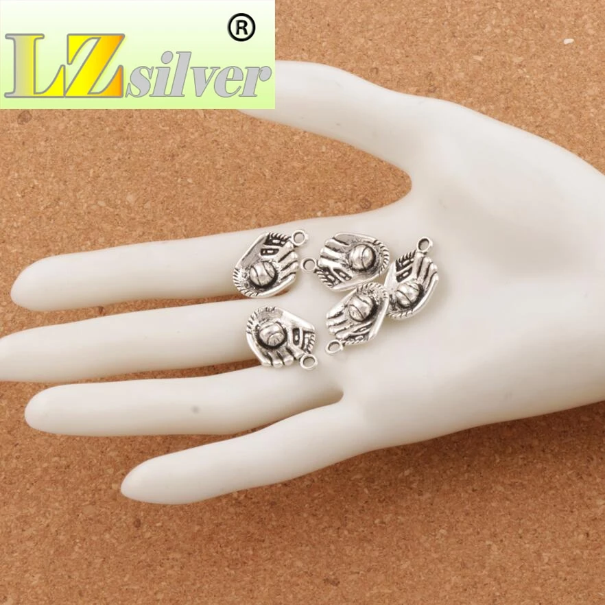 Baseball Glove Spacer Charm Beads 100pcs Zinc Alloy Pendants Alloy   Jewelry DIY L284 20.7x14.2mm
