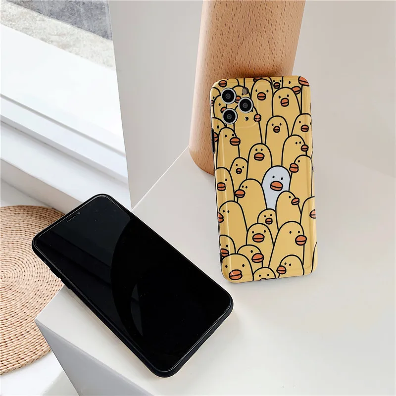 Забавный милый чехол для телефона с изображением утки iphone 11 Pro Max 7 8 plus X XR XS SE 2020