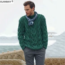 Winter Men's Pullover Sweater Casual Soft and Comfortable Pullover Sweater coat Thick warm Hand-knitted Cool Men's Sweater