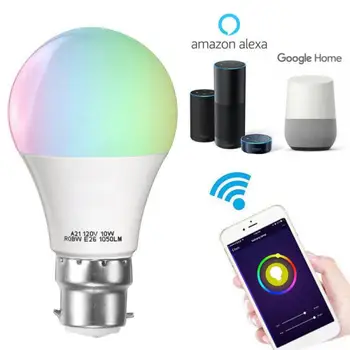 

B22 11W LED Light Bulbs Smart WiFi APP Remote Control Bulb Work for Alexa GOOGLE