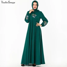 Abaya/мусульманское платье макси с цветочной вышивкой; Vestidos; кардиган; элегантное кимоно; длинные халаты; Jubah; Ближний Восток; Eid Ramadan; Исламский