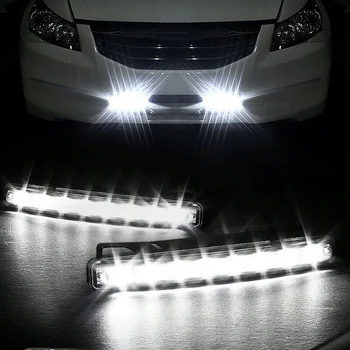 

6000-6500K White 155x17.8x35.6mm 8-LED Daytime Car LED Lights Running Super Bright