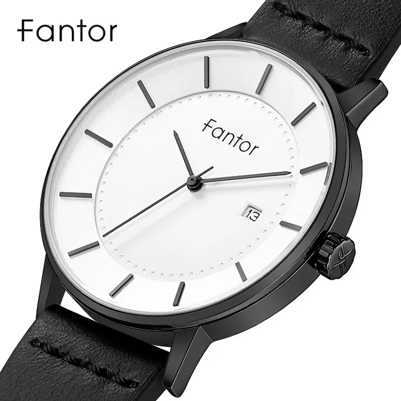 

Fantor Watch Men Top Brand New Casual Luxury Quartz Wristwatch Men's Thin Minimalist Waterproof Date Leather Watches for Man