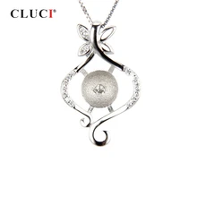 CLUCI Стерлинговое Серебро 925 пробы крепление подвески для жемчужных ювелирных изделий Серебро 925 подвески для растений кулон для женщин ювелирные изделия