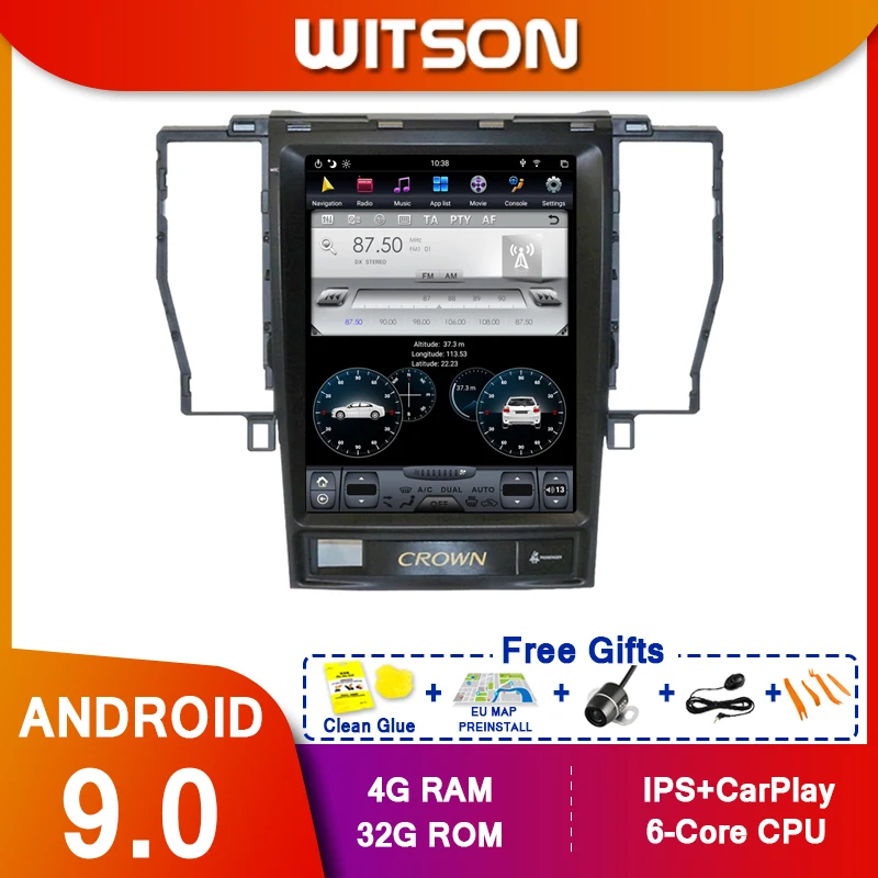 

Вертикальный экран WITSON в стиле Tesla, Android 9,0 для TOYOTA CROWN 2012, автомагнитола, мультимедийный плеер, навигация