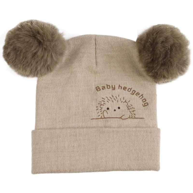 A6 Soft Winter Newborn Cute Warm Kids Girls Boys Baby Cartoon Bear Hats Knitted Wool Hemming Caps With Ball - Цвет: A6