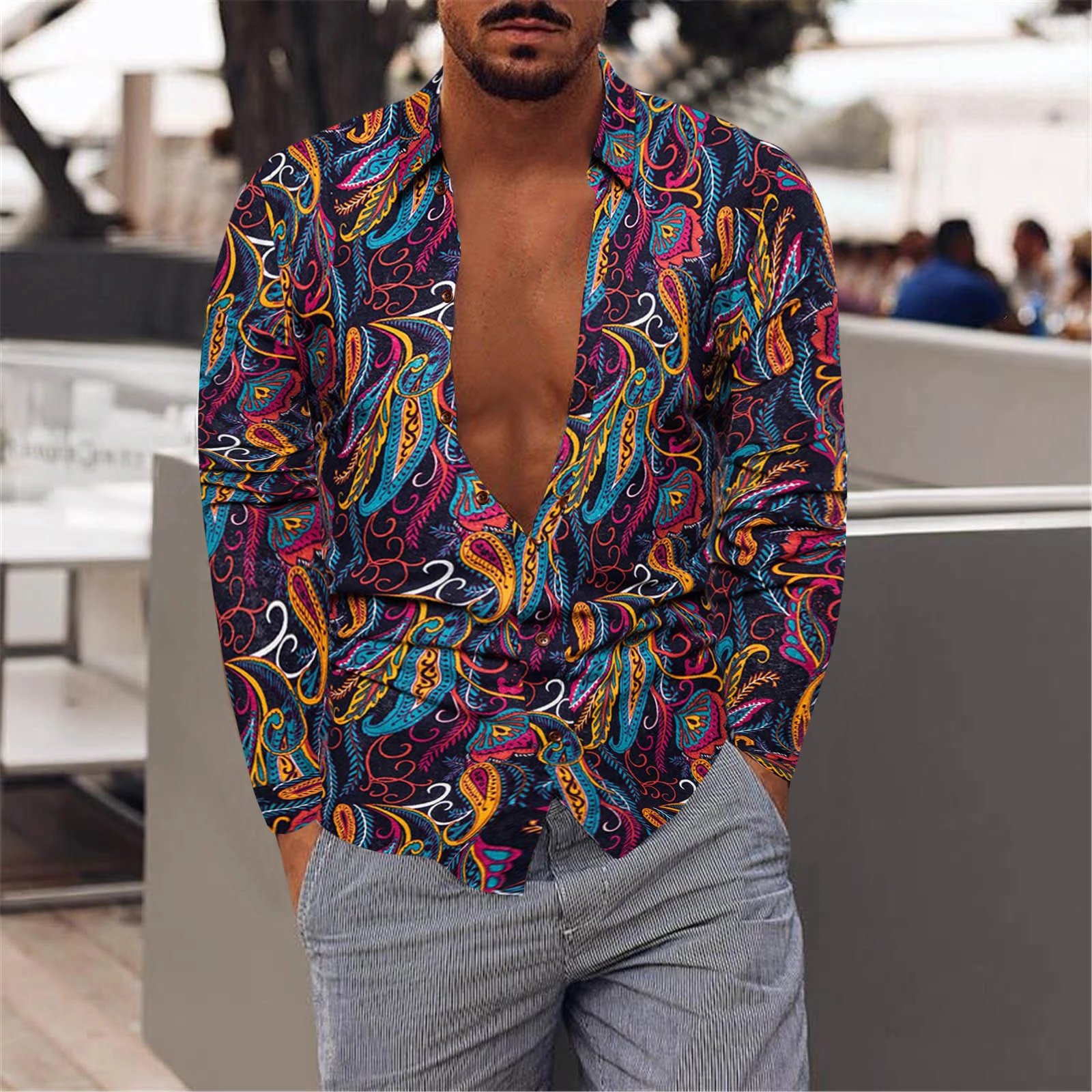 Inolvidable Mal humor Grave Camisa hawaiana urbana para hombre, ropa de algodón y lino de talla grande  con solapa, manga larga|Camisas informales| - AliExpress