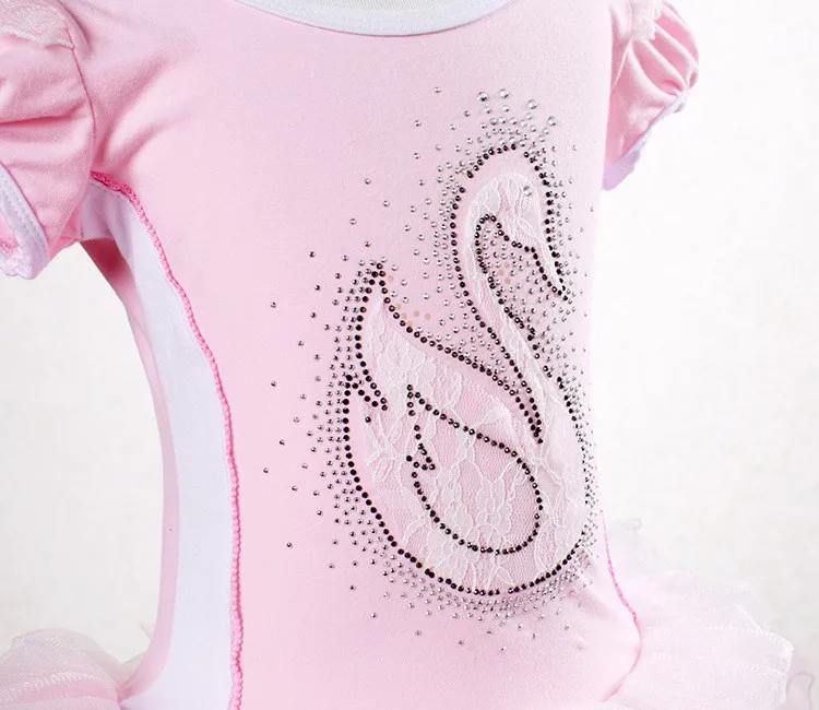 Классическое розовое балетное платье с блестками для девочек; Детские балетные костюмы «Лебединое озеро»; детская танцевальная одежда; платья для тренировки девочек