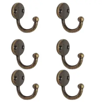 

Lot 6pcs Retro Coat Hat Hook Door Wall Hanger Alloy 35 x 30mm -Bronze