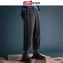 LAPPSTER мужские корейские модные уличные джинсы хип хоп винтажные прямые шаровары синяя панк джинсовая Дизайнерская одежда 2XL