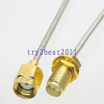 

DHL/EMS 20 Sets RG405 RP-SMA jack pin to RP-SMA plug pin bulkhead RF Jumper pigtail Cable 6inch -C1