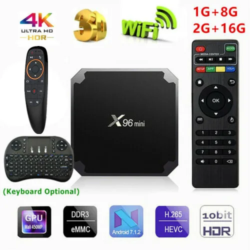 

Android 7.1 Voice Control X96 Mini TV Box 8G/16G Amlogic S905W Quad Core 2.4GHz WiFi Set Top Box 4K 1080P Media Player +Keyboard