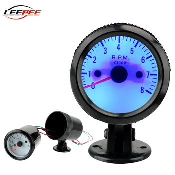

LEEPEE Car Tachometer 12V Digital Display Pointer Tacho Gauge 0~8000RPM Blue LED Tach Gauge Meter Auto Accessories Universal