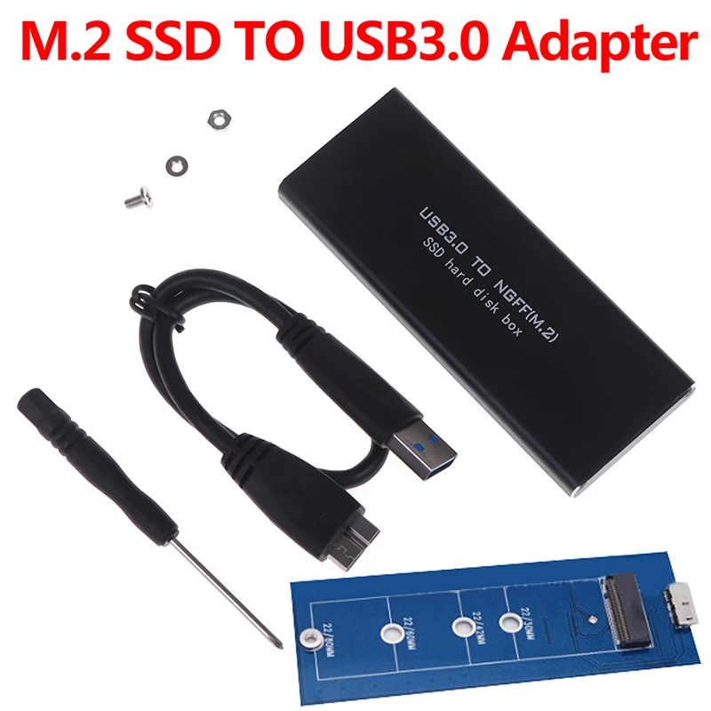 

USB-C M.2 NGFF Hard Drive Enclosure B Key SATA SSD Reader to USB 3.0 Adapter SSD box External removable disk box