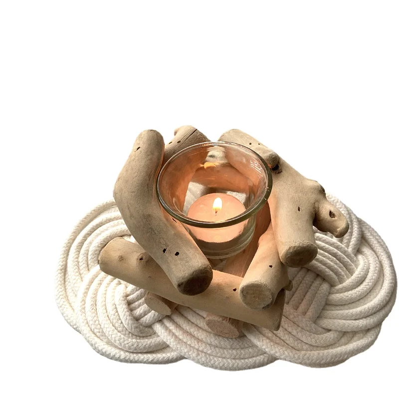 

Nordic Retro Home Decoration Ornaments Wooden Candlestick Holder Table Decorations Country Style Couple Gifts Portavelas Madera