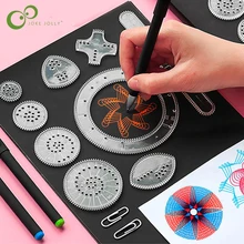 Spirograph çizim oyuncak seti birbirine dişliler tekerlekler boyama çizim aksesuarları yaratıcı eğitici oyuncak Spirographs GYH