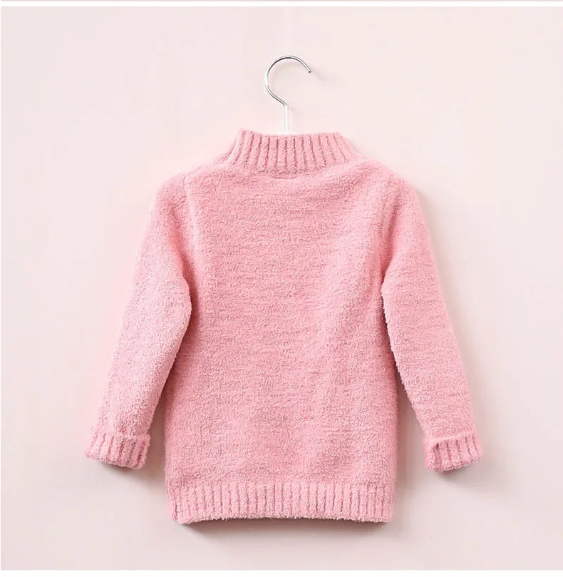 Свитер для девочек, коллекция года, зимний теплый весенний вязаный свитер с длинными рукавами для маленьких девочек пуловер для девочек топ, свитер с узором из сердечек для девочек от 4 до 8 лет