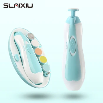 

Electric nail polisher baby blue powder 6-piece electric nail clipper baby nail clipper manicure set baby newborns baby care Kit