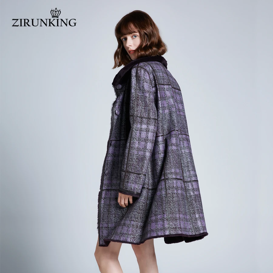 ZIRUNKING женский Настоящий мех кролика, пальто, женские Реверсивные парки из натуральной кожи, верхняя одежда, женское теплое зимнее пальто ZC1916