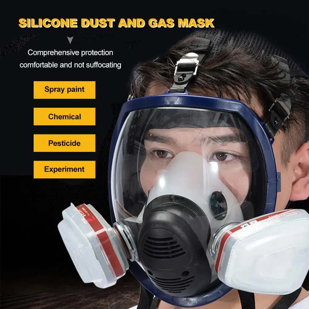

1Pc Protective Mask Industrial Gas Mask Full Face Painting Spraying Respirator Safety Work Filter Dust Mask