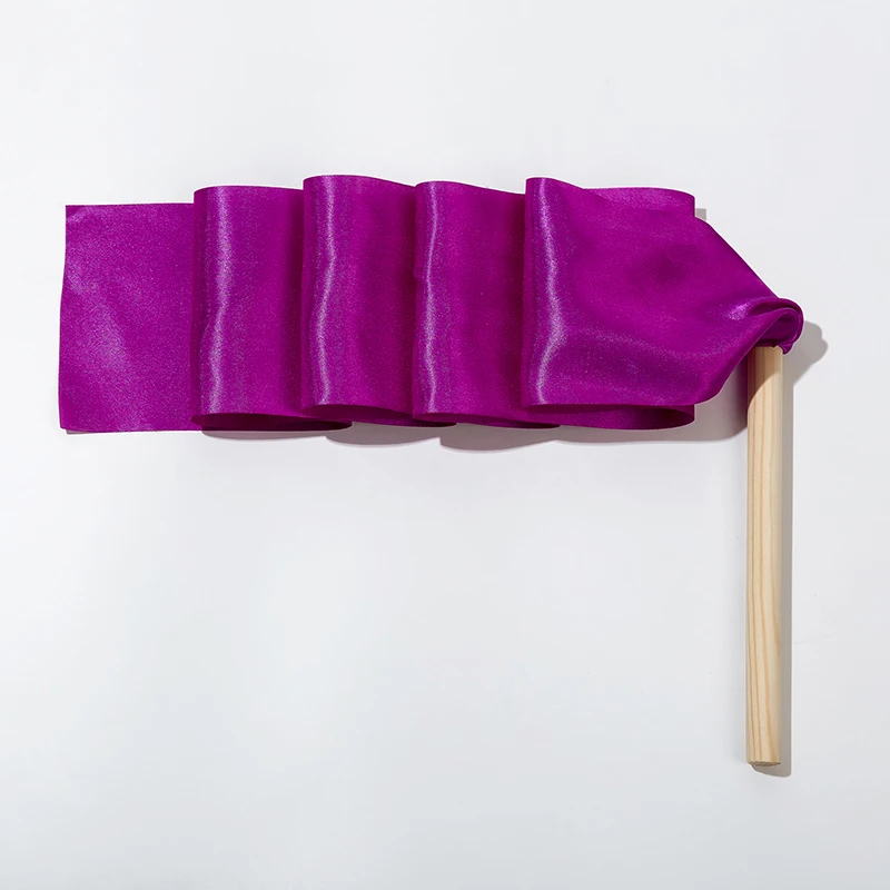 Purple Ленты для художественной гимнастики, танцев, цветные палочки, реквизит для гимнастики, выступлений, детские ленты для танцев, цветные шелковые ленты - Цвет: Purple