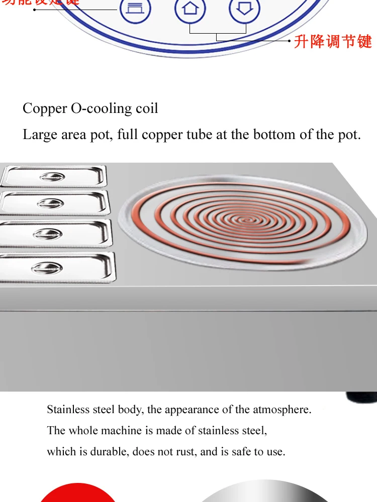 1PC CBJ-1*6 big pans fried ice cream machine 220V frying ice machine stainless steel fry ice cream pan machine