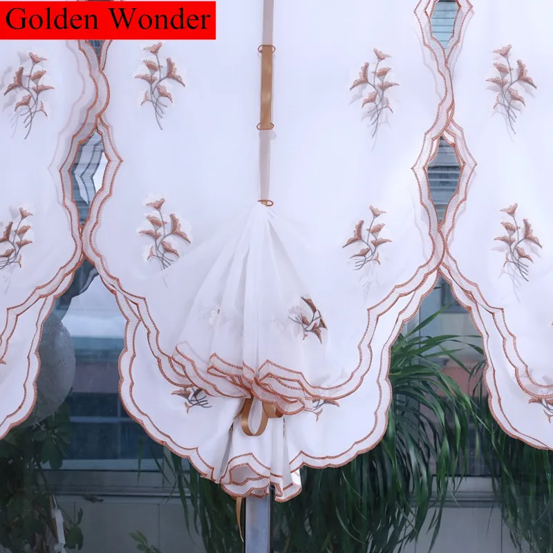 

Luxury Elegant Balloon Curtain Ginkgo Leaves Window Decorations Home Curtain