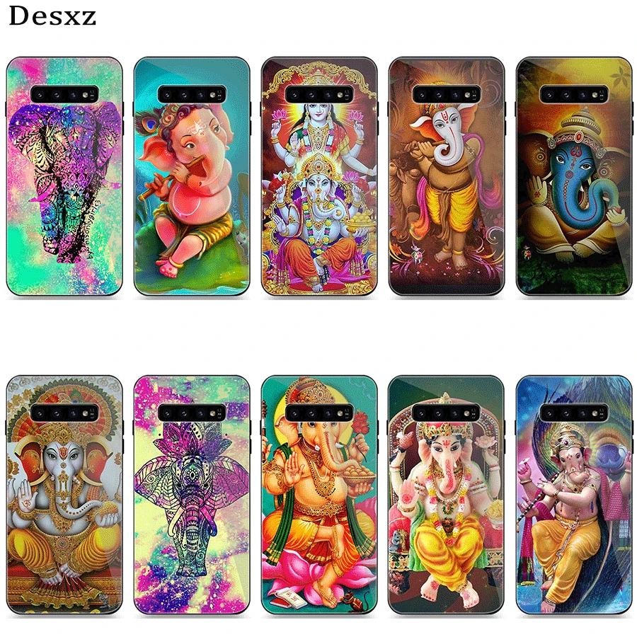 Стеклянный чехол для телефона Samsung A40 A50 A10 A20 A30 A60 A70 S10 S7 Edge S8 S9 Note 8 9 10 Plus Ganesha The indu God