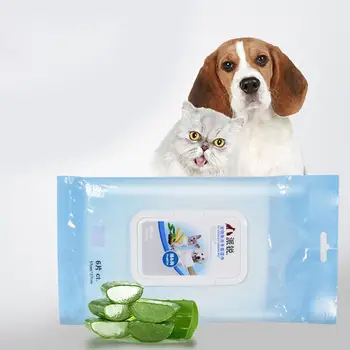 

Pet Wet Tissue Wipes Bath Cleanser Disposable Gloves Shower Grooming Cleaning Supplies for Dogs Cats Pregnancy Sterilization