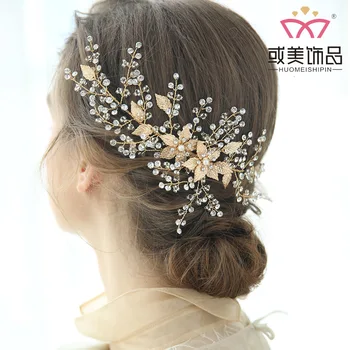 

J6187. NPASON Bride Rhinestone Hairpin Wedding Dress Brigade Time Manual Headwear Marry Ornaments