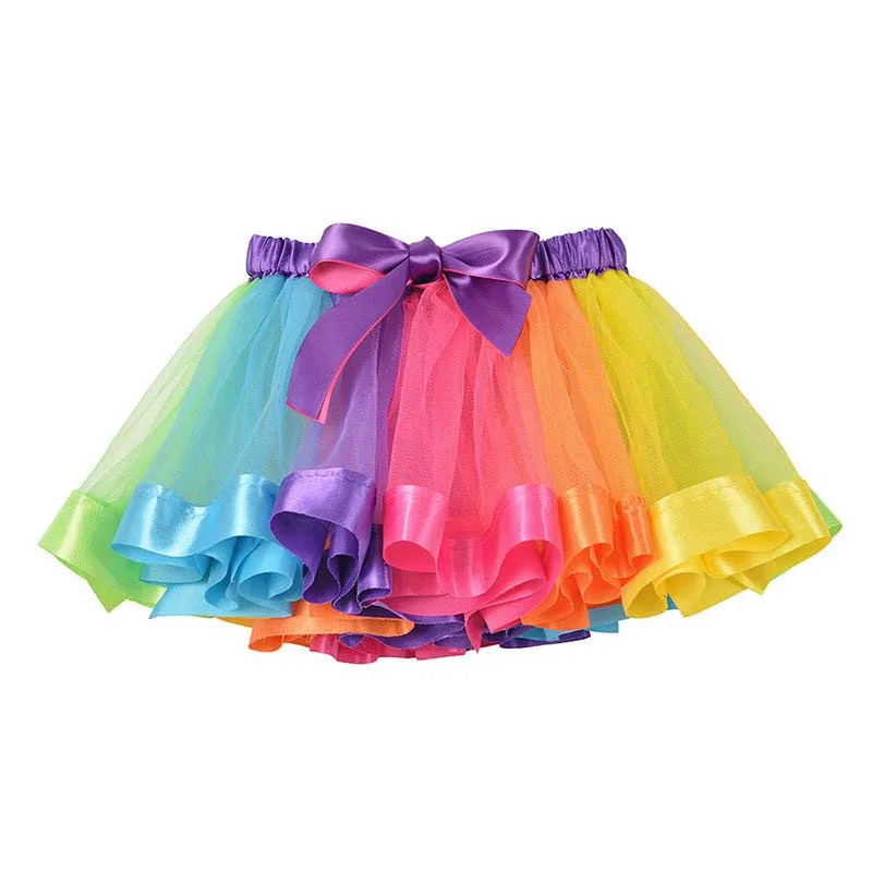 Girls Tulle Skirt Summer Baby Rainbow Tutus With Unicorn Hairband Children Pettiskirt Baby Skirts Tulle Christmas Tutus Ballet