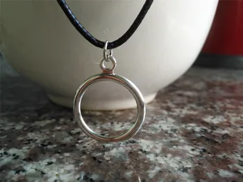 

New geometry hollow round circle pendant Necklace Open Circle Outline love lucky eternity karma circle leather necklace jewelry