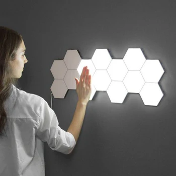 

Colorful RGB Honeycomb Lamp Touch Wall Lamp Quantum Lamp LED Magnetic Wall Light Remote/touch Control Bedroom Hexagonal Lamp