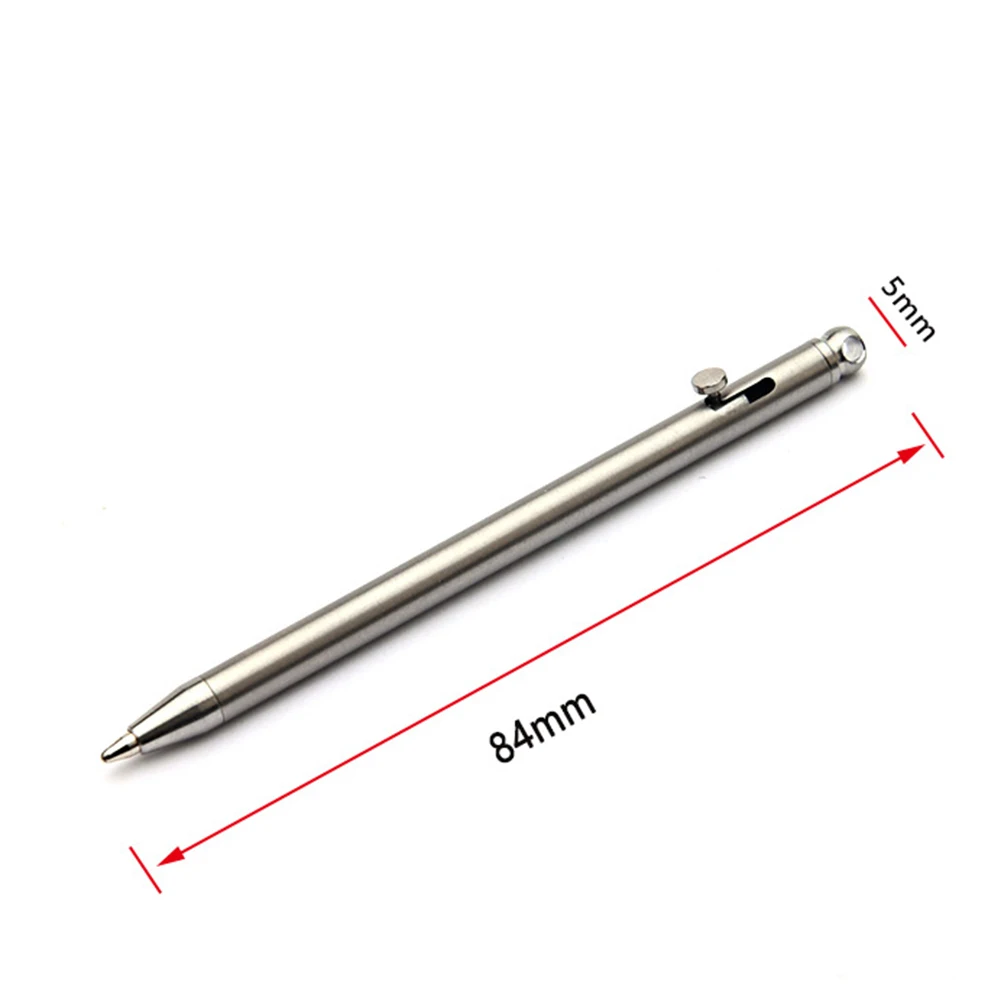 Portable ballpoint pen Portable Mini Titanium Ballpoint Pen Keychain Metal Signature Pens for Outdoor Camping Hiking Travel Accessories