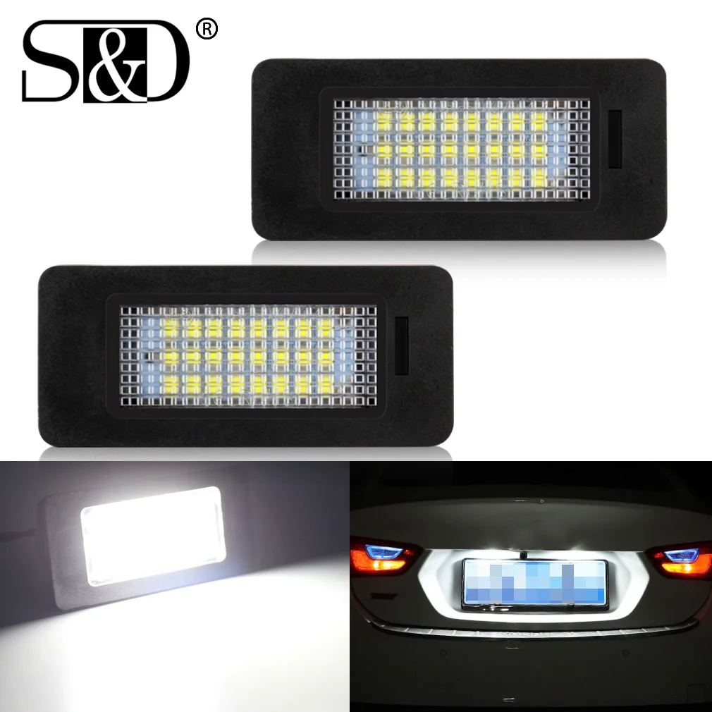 2 Pezzi Xenon Bianco Led Numero Luce Targa Lampade Led Canbus Nessun Errore Luci Auto Per Bmw E60 E39 E61 E70 E71 E82 E88 E92 E93