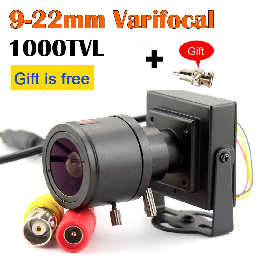 9 22 мм объектив варифокальный 700TVL SONY CCD Мини Камера 1000tvl Регулируемый + RCA адаптер