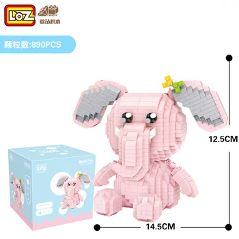 

LOZ's New Small Particle Block Elephant Block Toy Shop Pink Elephant