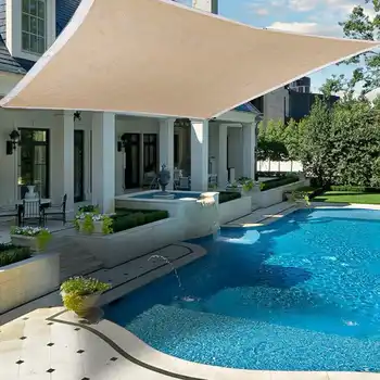 

Car Patio Pool Sun Shade Polyester Square Rectangle Shade Sail Garden Terrace Canopy Swimming Camping Hiking Yard Sail Awning