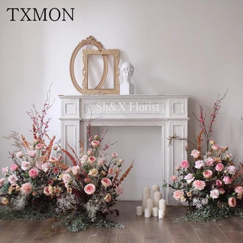 

Simulation Flower Rose Combination Floral Wedding Road Guide Decoration Flowers Background Photography Decoration Window Design