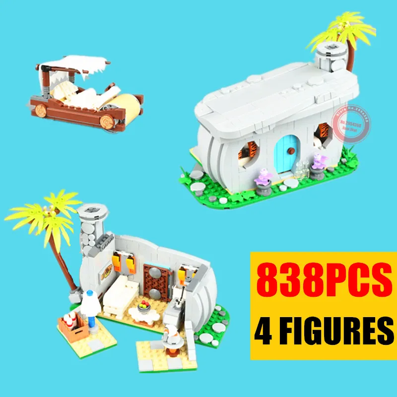 

New MOC The Ideas Flintstones Villa House Building Blocks Bricks Educational Kids Toys Christmas Gifts Kid