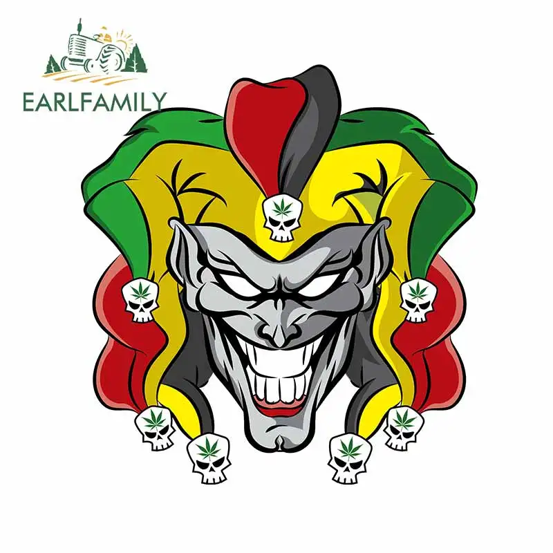 

EARLFAMILY 13cm x 12.2cm Car Stickers and Decals for Joker Marijuana Circle Graphics Waterproof Vinyl Funny Decoration