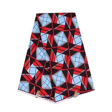 Красивый красный полиэстер Модный узор принт Африканский настоящий гарантированный настоящий голландский воск швейный Материал Ткань 6 ярдов