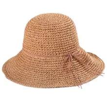 Простые Женские соломенные шляпы, летние солнцезащитные шляпы для женщин, женские пляжные шляпы с широкими полями, складная солнцезащитная Кепка цвета хаки