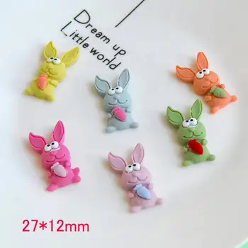 

10Pcs Cartoon Funny Rabbit Resin Decoration Crafts Flat back Cabochon Scrapbooking Fit Hair Bows Phone DIY Accessories