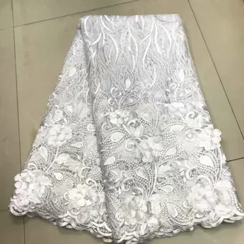 

Embroidered French Mesh Lace Fabric Latest Nigerian Lace Fabric High Quality Wedding African Lace Fabric 5 Yards 081209