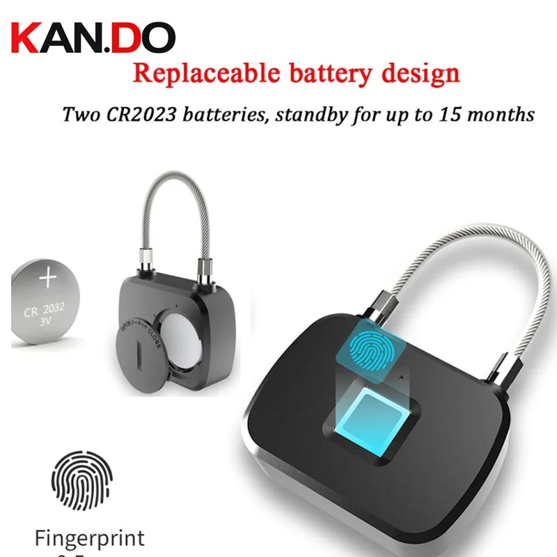 

Fingerprint Lock Smart Keyless Anti-Theft Potable Padlock for Travel Suitcase Bicycle with 10 Sets of Fingerprints