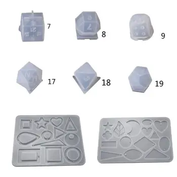 

1 Set DIY Crystal Epoxy Silicone Resin Molds Dice Fillet Earring Pendant Shape Digital Game High Mirror Dice Mold Silicone Mould