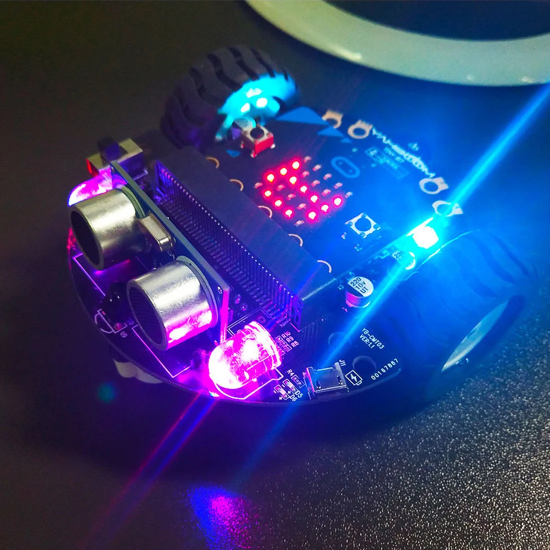 DIY избегание препятствий умный программируемый робот автомобиль обучающий комплект без материнской платы для микро: бит подарок для детей
